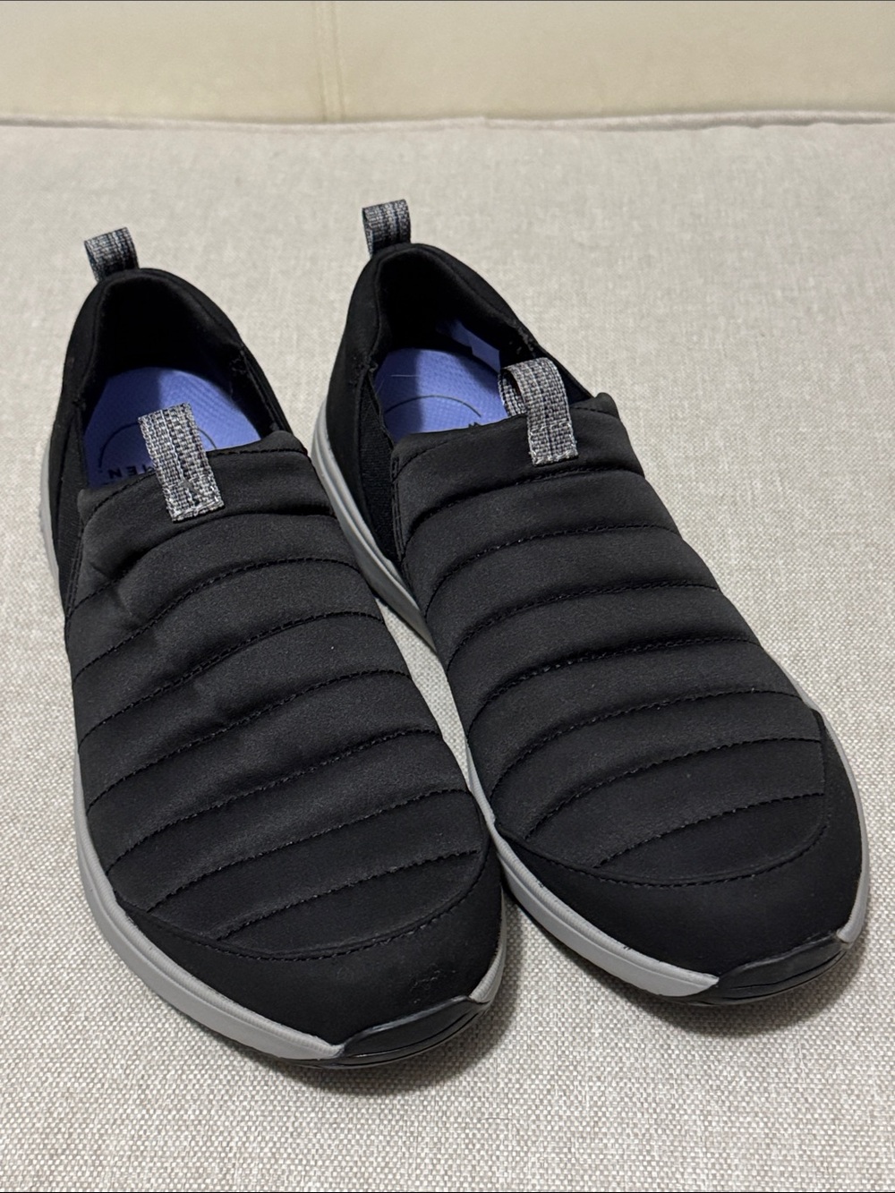 rykä Pursuit Quilted Slip On Shoes-Sz 9-Black/Gray-Nylon Uppers-Like New